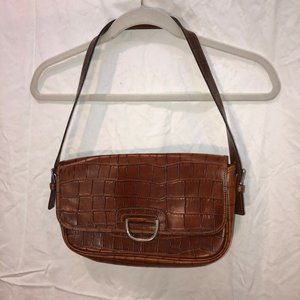 Dooney & Bourke Brown Croc-Embossed Shoulder Bag